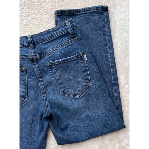 LUNA NORA MID-RISE CROPPED DISTRESSED STRAIGHT JEANS, Size 6 - Picture 14 of 14